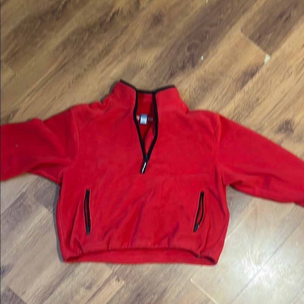 Red Half-Zip Pullover